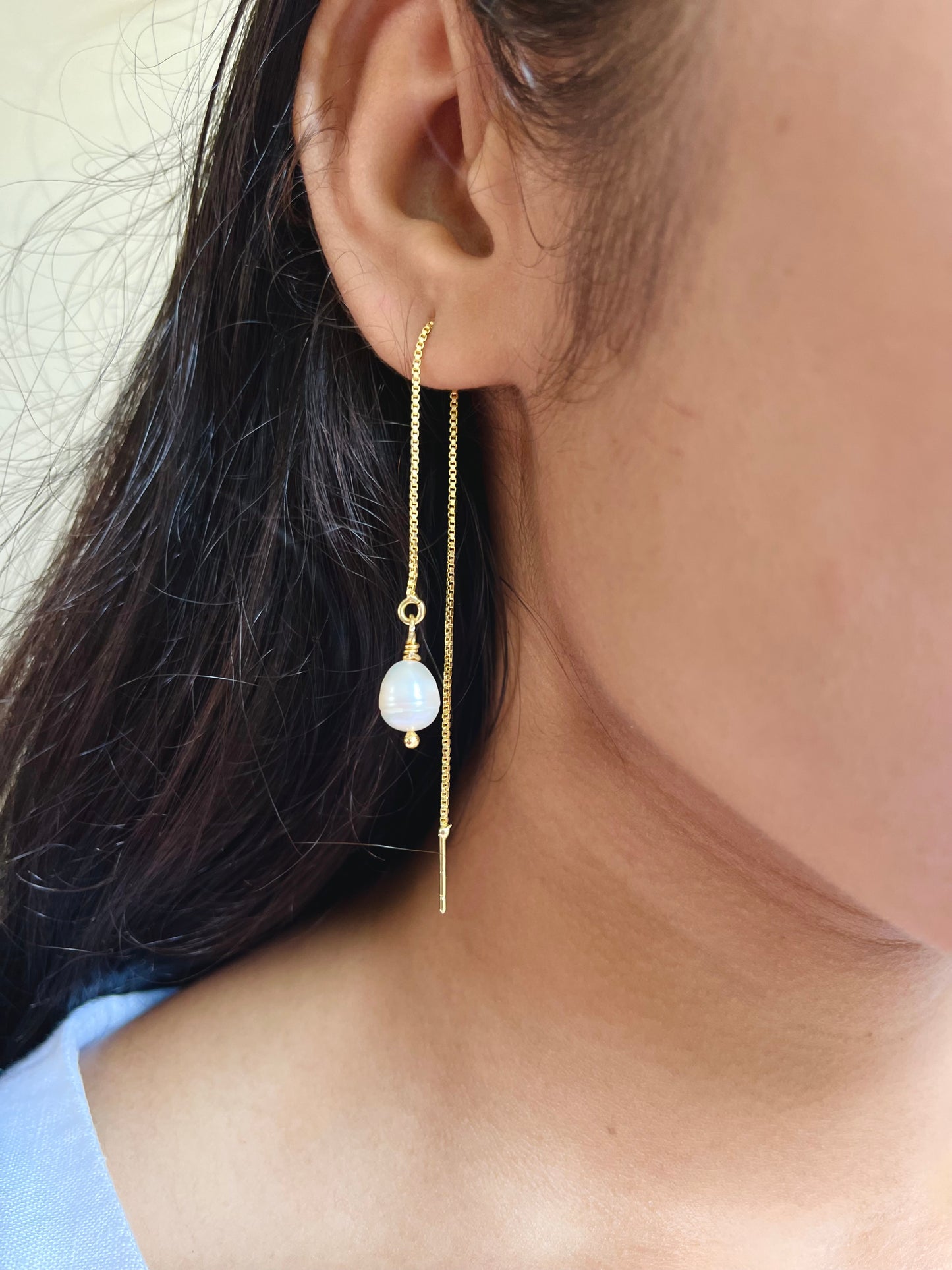 Dewdrop thread earring