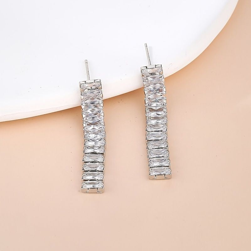 Diamond Drift Zircon Earrings