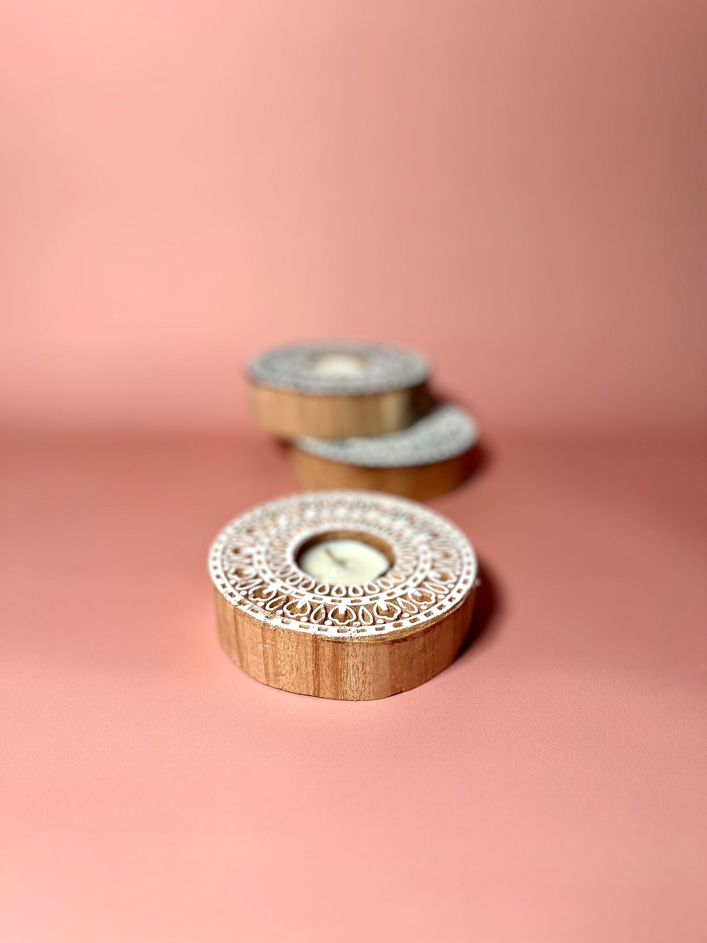 Wooden Engraved Tealight Holders